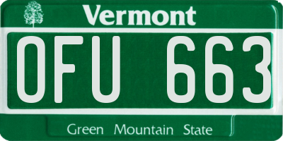 VT license plate OFU663