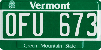 VT license plate OFU673