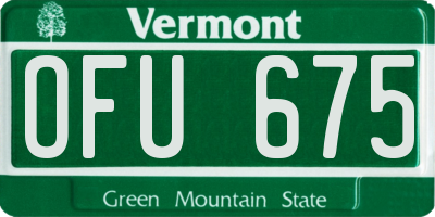 VT license plate OFU675