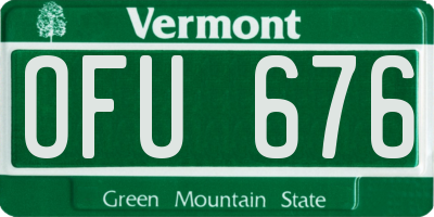 VT license plate OFU676