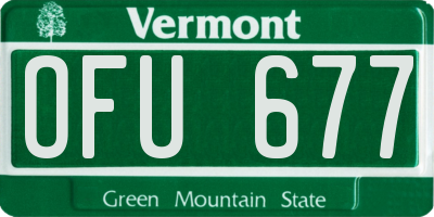 VT license plate OFU677