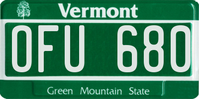 VT license plate OFU680