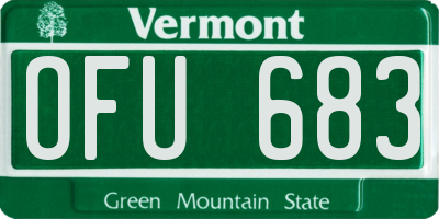 VT license plate OFU683