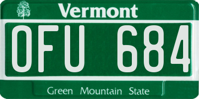VT license plate OFU684
