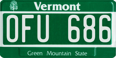 VT license plate OFU686