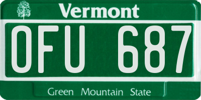 VT license plate OFU687