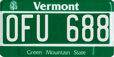 VT license plate OFU688