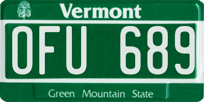 VT license plate OFU689