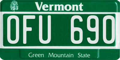 VT license plate OFU690