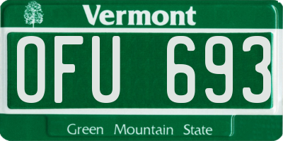 VT license plate OFU693