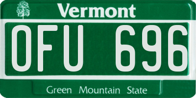 VT license plate OFU696