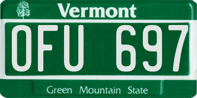 VT license plate OFU697