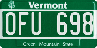 VT license plate OFU698