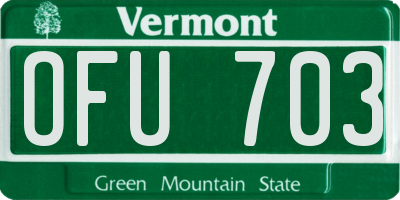 VT license plate OFU703