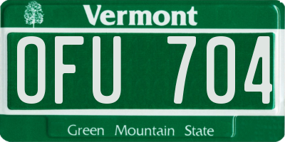 VT license plate OFU704