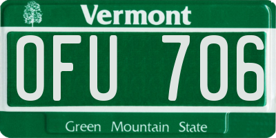 VT license plate OFU706