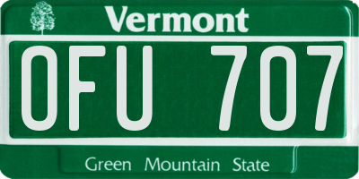 VT license plate OFU707