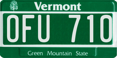 VT license plate OFU710
