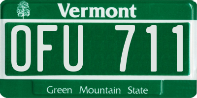 VT license plate OFU711