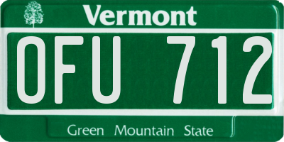 VT license plate OFU712