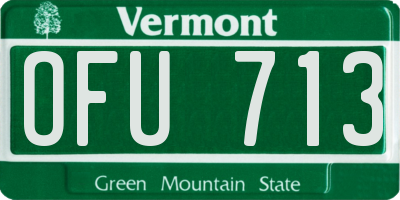 VT license plate OFU713