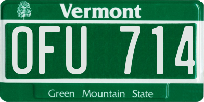 VT license plate OFU714