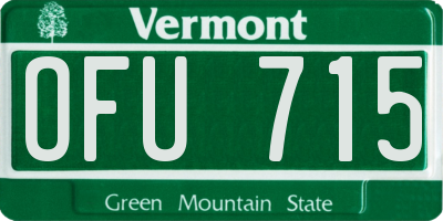 VT license plate OFU715