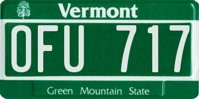 VT license plate OFU717