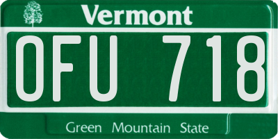 VT license plate OFU718