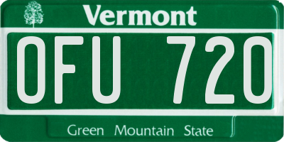 VT license plate OFU720