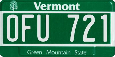 VT license plate OFU721