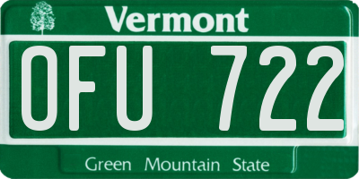VT license plate OFU722