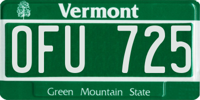VT license plate OFU725
