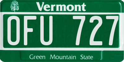 VT license plate OFU727