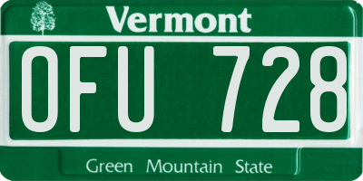 VT license plate OFU728