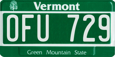 VT license plate OFU729