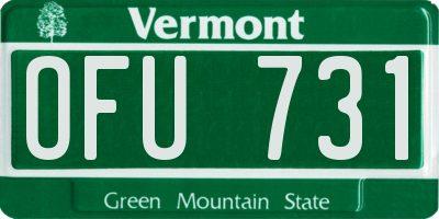 VT license plate OFU731