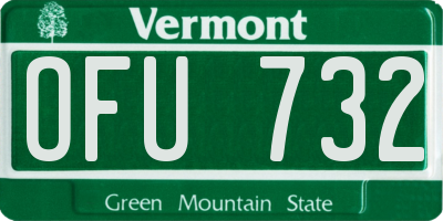 VT license plate OFU732