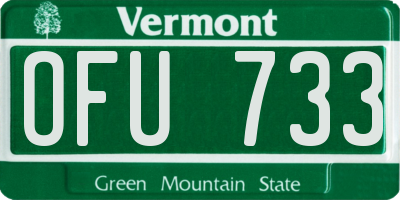 VT license plate OFU733