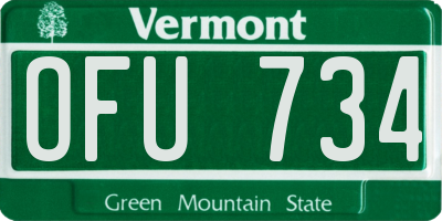 VT license plate OFU734