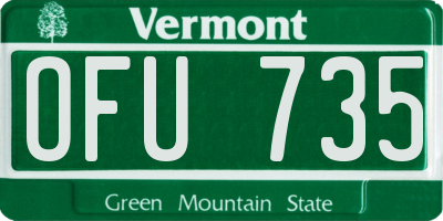 VT license plate OFU735
