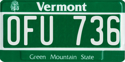 VT license plate OFU736