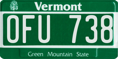 VT license plate OFU738