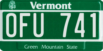 VT license plate OFU741