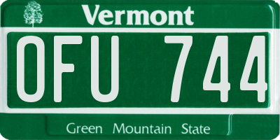 VT license plate OFU744