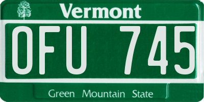 VT license plate OFU745