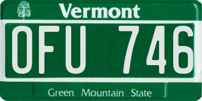 VT license plate OFU746