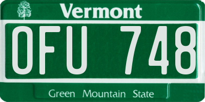 VT license plate OFU748