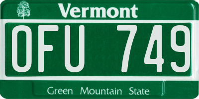 VT license plate OFU749