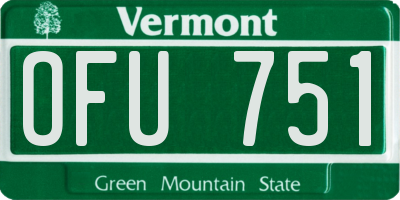 VT license plate OFU751